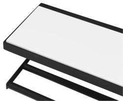 SKA Półka ścienna, czarny mat 450x140x160mm z MDF półką biała