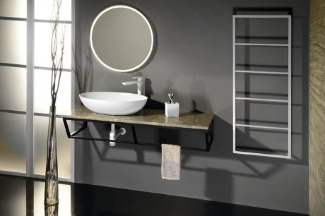 Przejdź do produktu SKA ścienny wieszak na ręczniki 600x1150x100mm, czarny mat