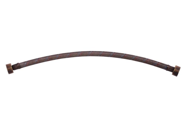 Wąż prysznicowy ze stali nierdzewnej FxF 1/2'x1/2', 40cm, brąz