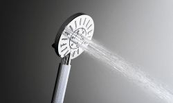LIAM zestaw prysznicowy z baterią termostatyczną i półką, chrom