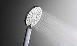 LIAM zestaw prysznicowy z baterią termostatyczną i półką, chrom