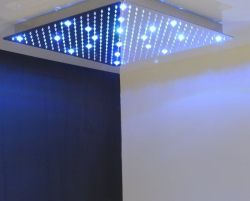 SLIM deszczownia z oświetleniem RGB LED, kwadrat 500x500mm, nierdzewna