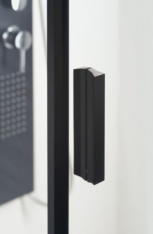 ZOOM LINE BLACK kabina prysznicowa półokrągła 900x900mm, szkło czyste, lewa