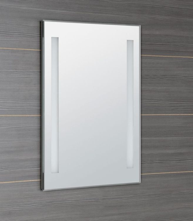 lustro z podświetleniem LED 50x70cm, przełącznik przyciskowy