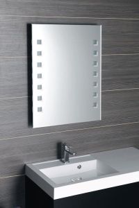 lustro z podświetleniem LED 60x80cm, przełącznik przyciskowy