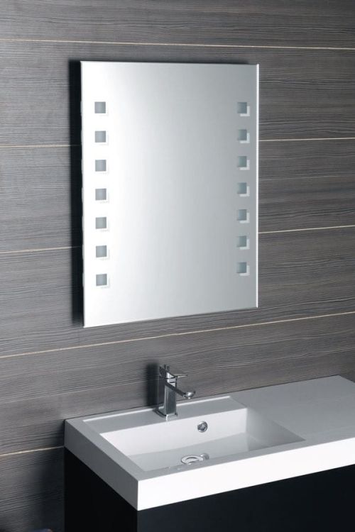 lustro z podświetleniem LED 60x80cm, przełącznik przyciskowy