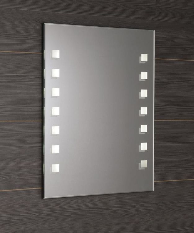 lustro z podświetleniem LED 60x80cm, przełącznik przyciskowy