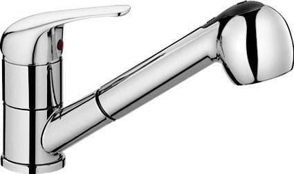 AQUALINE 40 bateria kuchenna z wysuwanym prysznicem, chrom