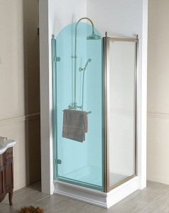 ANTIQUE ściana boczna 800mm, szkło czyste, brąz