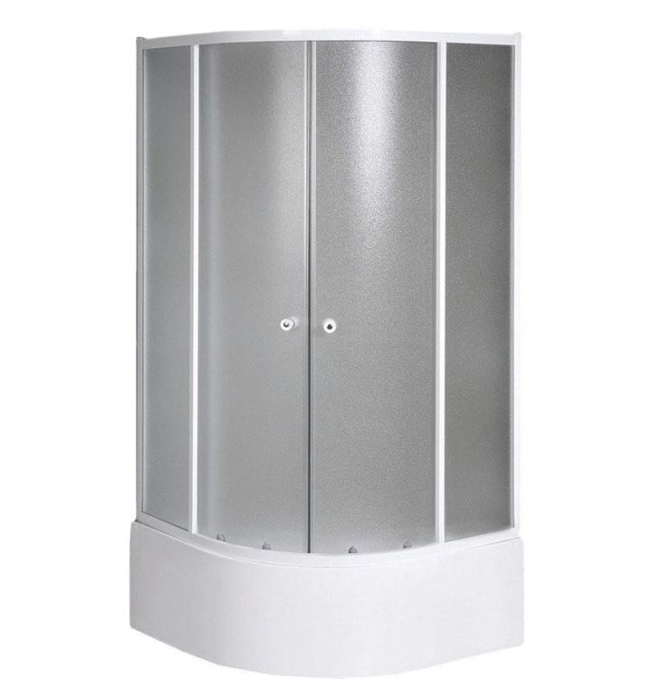 ARLEN kabina prysznicowa półokrągła 800x800mm, szkło BRICK
