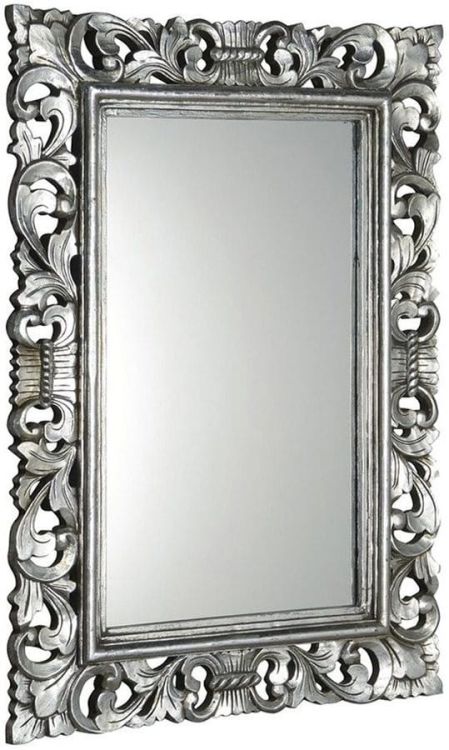 SCULE Lustro w ramie, 80x120cm, srebro Antique