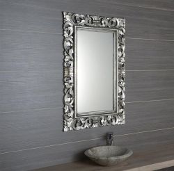 SCULE Lustro w ramie, 80x120cm, srebro Antique