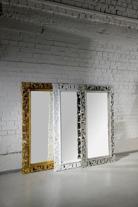 SCULE Lustro w ramie, 80x120cm, srebro Antique