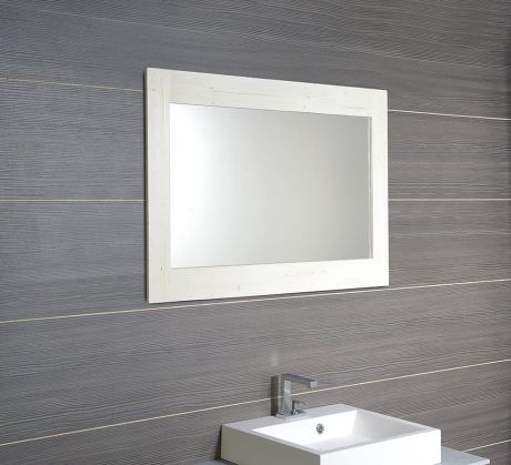 Przejdź do produktu BRAND lustro w drewnianej ramie 1000x800mm, starobiałe