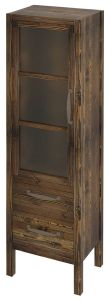 WESTERN szafka 2 szuflady, szklane drzwiczki 40x140x30cm, lewa, świerk bejcowany