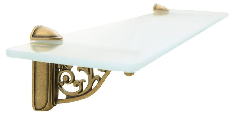 Półka 600x140x8mm na uchwyty LL009 a LL025, szkło mleczne