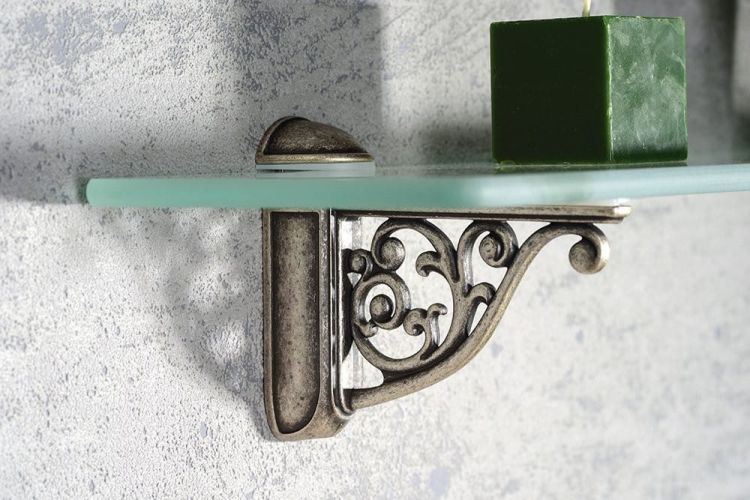 Półka 600x140x8mm na uchwyty LL009 a LL025, szkło mleczne