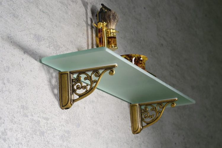 Półka 600x140x8mm na uchwyty LL009 a LL025, szkło mleczne