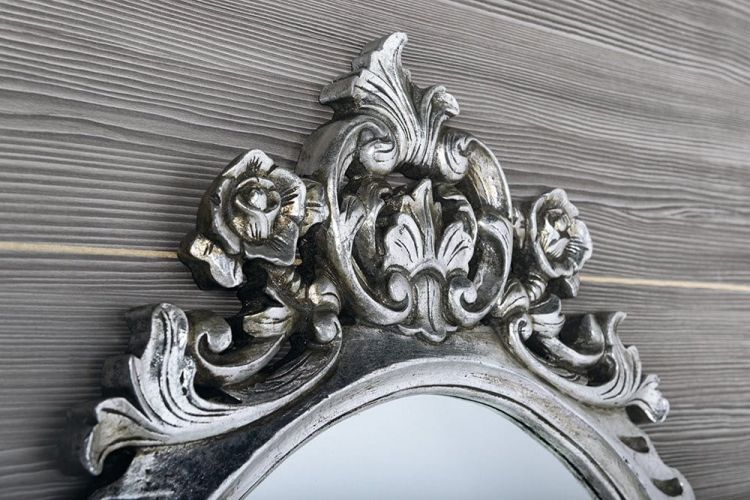 DESNA Lustro w ramie, 80x100cm, srebro Antique
