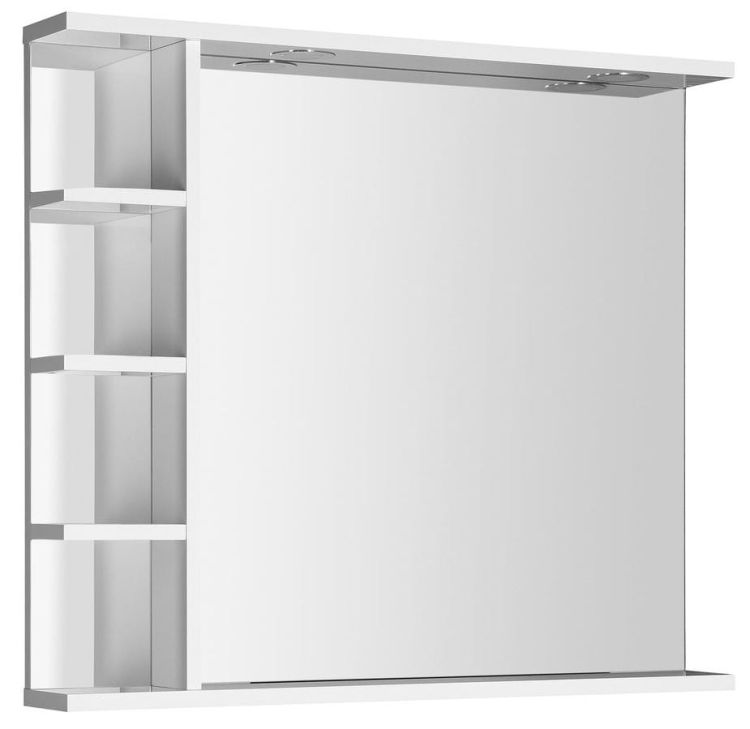 KORIN lustro z LED oświetleniem i półkami 80x70x12cm