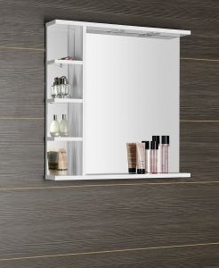 KORIN lustro z LED oświetleniem i półkami 70x70x12cm