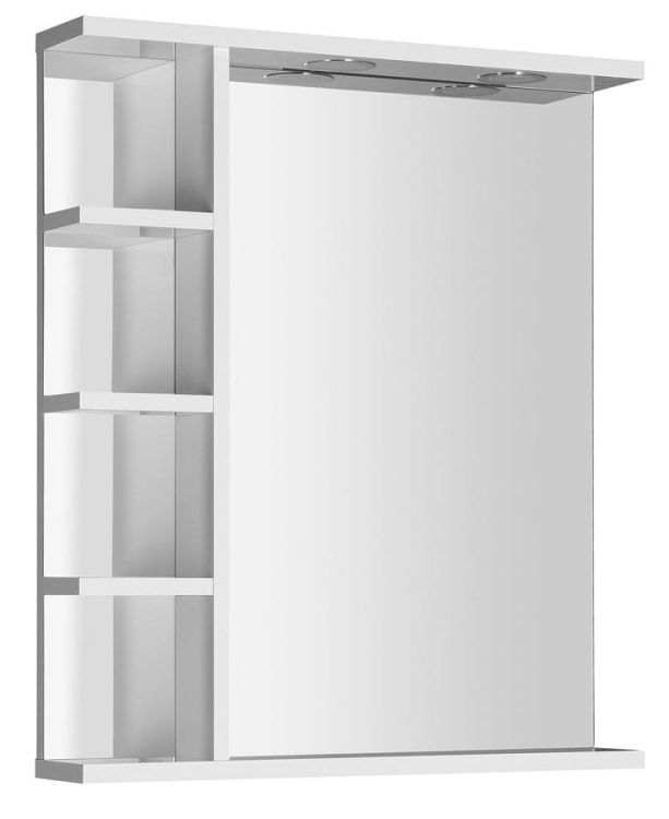 KORIN lustro z LED oświetleniem i półkami 60x70x12cm