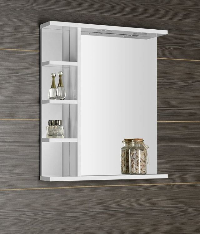 KORIN lustro z LED oświetleniem i półkami 60x70x12cm