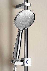 BRIT zestaw prysznicowy z półką, uchwyt przesuwny, 800mm, chrom