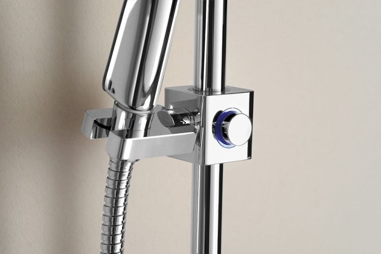 BRIT zestaw prysznicowy z półką, uchwyt przesuwny, 800mm, chrom