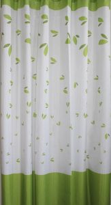 Zasłonka 180x180cm, 100% polyester, biała/zielona