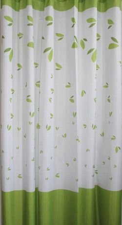 Przejdź do produktu Zasłonka 180x180cm, polyester, biała/zielona