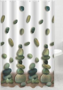 Zasłonka 180x200cm, 100% polyester, kamienie