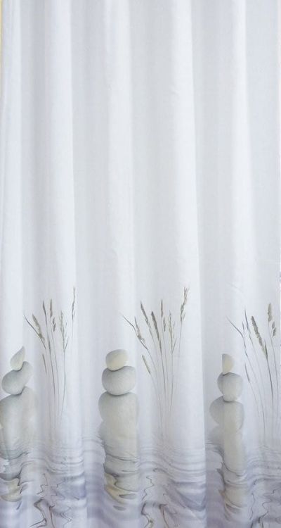 Zasłonka 180x200cm, 100% polyester, kamienie w wodzie