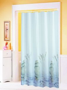 Zasłonka 180x200cm, 100% polyester, kamienie w wodzie