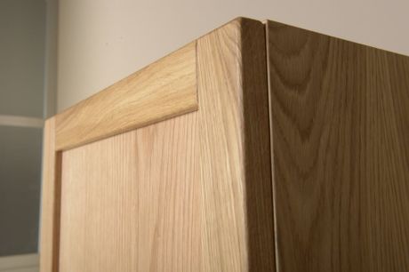 Przejdź do produktu LARITA 125 zestaw łazienkowy, szafka umywalkowa, umywalka podwójna, dąb natural