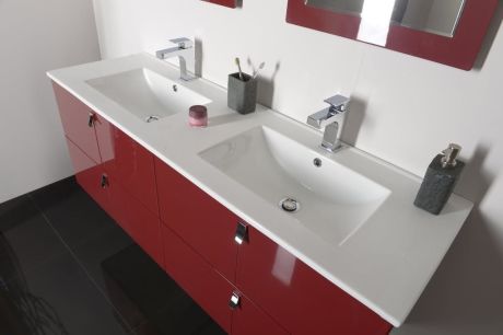 Przejdź do produktu MITRA 120 zestaw łazienkowy, umywalka podwójna, bordo