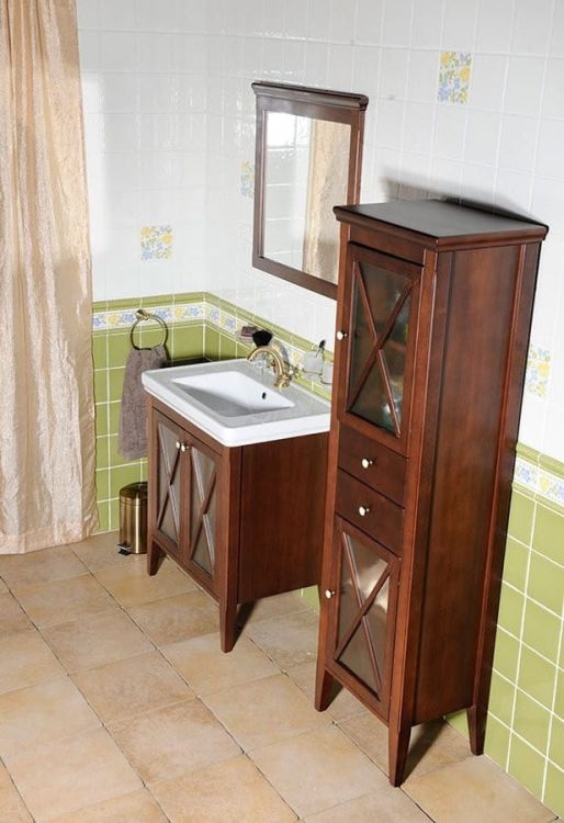 Zestaw CROSS 75, szafka umywalkowa, mahoń