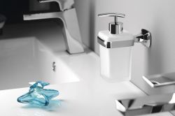 AIDA dozownik mydła, chrom/szkło satynowe