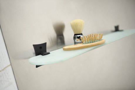 Przejdź do produktu REBECCA półka 560x113mm, czarny/szkło mleczne