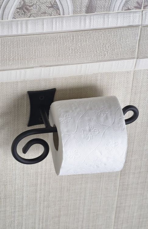 REBECCA wieszak na papier toaletowy bez przykrywki, czarny