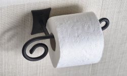 REBECCA wieszak na papier toaletowy bez przykrywki, czarny