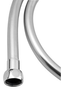 SOFTFLEX wąż prysznicowy plastikowy gładki, 100cm, srebrny/chrom