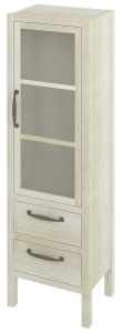 WESTERN szafka 2 szuflady, szklane drzwiczki 40x140x30cm, prawa, starobiała