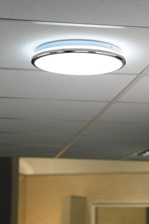 SILVER lampa sufitowa LED 10W, 230V, średnica 28cm, biel gaszona, chrom