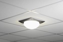 METUJE lampa sufitowa LED 12W, 230V, 26x26cm, chrom/szlifowana stal nierdzewna