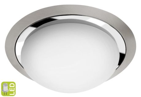 Przejdź do produktu METUJE lampa sufitowa LED 12W, 230V, średnica 28,5cm, chrom/szlifowana stal nier