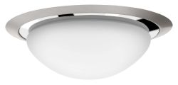 METUJE lampa sufitowa LED 12W, 230V, średnica 28,5cm, chrom/szlifowana stal nier