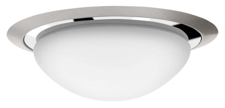 METUJE lampa sufitowa LED 12W, 230V, średnica 28,5cm, chrom/szlifowana stal nier