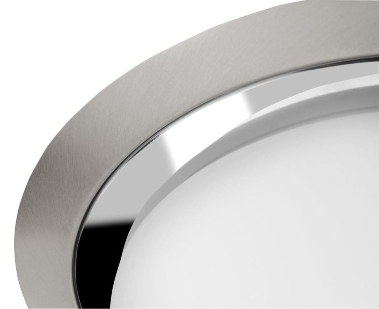 METUJE lampa sufitowa LED 12W, 230V, średnica 28,5cm, chrom/szlifowana stal nier