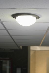 METUJE lampa sufitowa LED 12W, 230V, średnica 28,5cm, chrom/szlifowana stal nier
